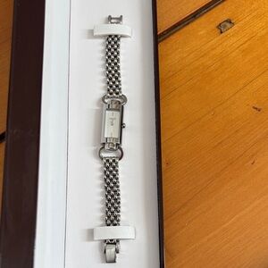Coach Stainless Steel Rectangular Link Bracelet Watch - Silver
